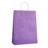 Büküm Saplı Kraft Kağıt Çanta Karton Hediyelik Poşet Torba - Mor - 18x24 Cm. - 25 Adetlik 2 Paket thumbnail 3