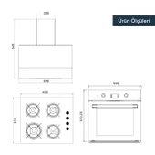 Kumtel Antrasit ( Gri ) Cam Digital  Dokunmatik Ankastre Set - 8 Prog - 5