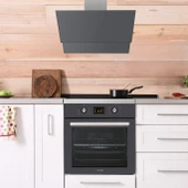 Kumtel Antrasit ( Gri ) Cam Digital  Dokunmatik Ankastre Set - 8 Prog - 6