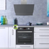 KUMTEL Antrasit (Gri)  Dokunmatik Cam Davlumbaz DA6-835 - 2