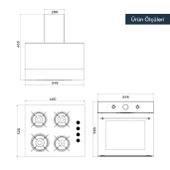 Kumtel Rustik Bej Cam Ankastre Set - 5