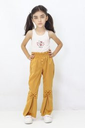 Kız Çocuk İspanyol Paça Fiyonklu Kadife Pantalon - 1