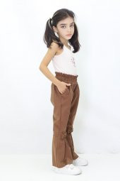 Kız Çocuk İspanyol Paça Fiyonklu Kadife Pantalon - 6