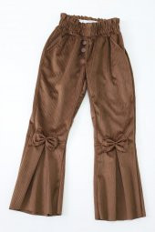 Kız Çocuk İspanyol Paça Fiyonklu Kadife Pantalon - 8