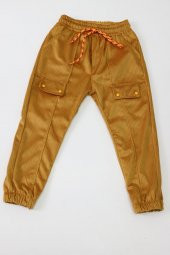 Erkek Çocuk Yapıştırma Cepli Kadife Pantolon - 6