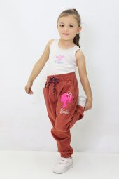 Kız Çocuk Barbie Nakışlı Kadife Pantolon - 3