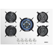 Kumtel Beyaz Cam Ankastre Ocak 5 li WOK Gözlü - 1