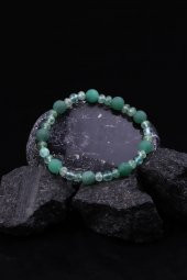 Aventurin - Green Kuvars - Florit Doğal Taş Tasarım Bileklik thumbnail 2