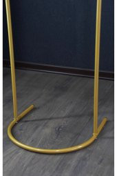 Metal Tasarım Parlak Gold Askılık Konfeksiyon Askısı Ayaklı Elbise Askılık - 3