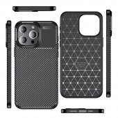 Apple iPhone 15 Pro Kılıf Sert Korumalı Zırh Karbon Fiber Kapak - 5