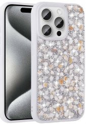 Apple iPhone 15 Pro Kılıf Parlak Taşlı Tasarım Linea Kapak - 8