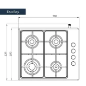 Kumtel İnox Setüstü Ocak KO-420 F (LPG) - 4