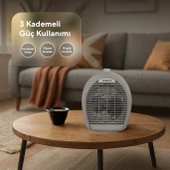 KUMTEL Fanlı Isıtıcı 2000 W LX-6331 Gri - 4