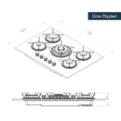 KUMTEL Digital Beyaz Ankastre Set  5 Gözlü - 5