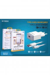 Syrox Umut_3.0 Amper Hızlı Şarj Aleti Cihazı Adaptörü Q32 Type-c Girişli (adaptör+kablo) - 3