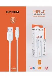 Syrox  C109 Type-c Girişli 18w 3.0a Hızlı Şarj Ve Data Kablosu C109 - 1
