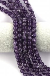 Ametist Doğal Taş Dizi 8 mm Fasetli Küre Kesim thumbnail 1