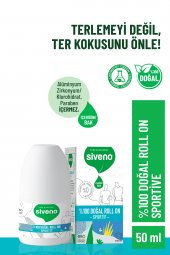 Siveno %100 Doğal Roll-On Sportif Sporcu Deodorant Ter Kokusu Önleyici Bitkisel Lekesiz Vegan 50 ml - 1
