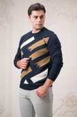 Nehir By Faruk Ülker Regular Fit Sıfır Yaka Desenli Yünlü Erkek Kazak - 2