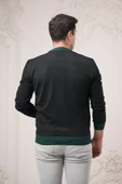 Nehir By Faruk Ülker Regular Fit Sıfır Yaka Kareli Yünlü Erkek Kazak - 11
