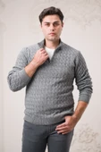 Slimfit Balıkçı Fermuarlı Yaka Örme Triko Yünlü Erkek Kazak thumbnail 9
