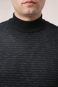 Nehir By Faruk Ülker Regular Fit Yarım Balıkçı Kendinden Desenli Yünlü Erkek Kazak - 5