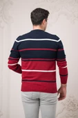 Dorss Slimfit Bisiklet Yaka Çizgili Pamuklu Erkek Spor Kazak - 5