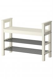 Hemnes Bank Ve Ayakkabılık Beyaz MeridyenDukkan 85x32 Cm Masif Huş Ağacı - 1