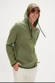 Bad Bear DEFENCE HALF-ZIP HOODIE THYME Erkek Sweatshirt Haki S-XXL - 6