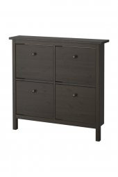 4 Bölmeli HEMNES Ayakkabı Dolabı, Venge Kahverengi Renk 107x101 cm Masif Çam Ağacı - 2