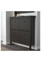 4 Bölmeli HEMNES Ayakkabı Dolabı, Venge Kahverengi Renk 107x101 cm Masif Çam Ağacı - 4