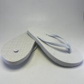 10 Adet Parmak Arası Beyaz Erkek Terlik Eva Taban 14 mm  Flip Flop 44 Numara - 5