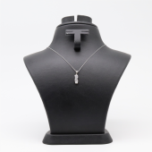 Zirkon Taşlı Çelik Silver Kolye - 1