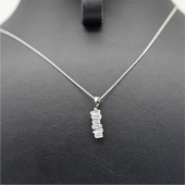 Zirkon Taşlı Çelik Silver Kolye - 2