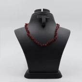 Kırmızı Damla Kehribar Kolye - 1