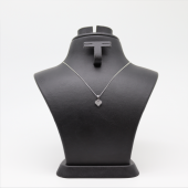 Baget Zirkon Taşlı Kalp Kolye Silver - 1
