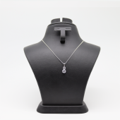 Oval Çift Taş Kolye Silver - 1