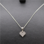 Baget Zirkon Taşlı Kalp Kolye Silver - 2