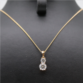 Oval Çift Taş Kolye Gold - 2