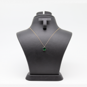 Yeşil Baget Taşlı Minimal Kolye - 1