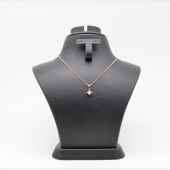 Kare Tek Taş Yatay Kolye Gold - 1