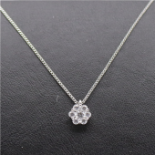 Çiçek Minimal Taşlı Kolye Silver - 2