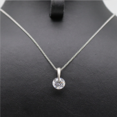 Yuvarlak Minimal Zirkon Taşlı Kolye Silver - 2