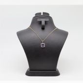 Alexandrite Baguette Kare Kolye Gold - 1