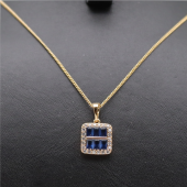 Alexandrite Baguette Kare Kolye Gold - 2