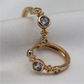 Baget Tek Taşlı Küpe Gold - 3