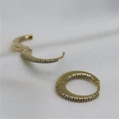 Minimal Dizili Baget Taşlı Küpe Gold - 1