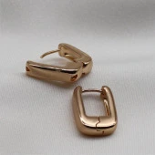 İri Tasarım Dikdörtgen Küpe Gold - 1