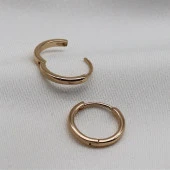 İnce Sade Tasarım Küpe Gold - 1