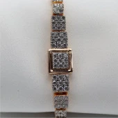 Kare Dizili Full Taşlı Bileklik Gold - 2
